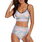 AILLOSA YH-563 Geniş Omuz Askılı Üçgen Bikini Üstü Alçak Bel İki Parça Kadın Bikini Seti