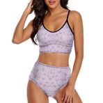 AILLOSA YH-580 Geniş Omuz Askılı Üçgen Bikini Üstü Alçak Bel İki Parça Kadın Bikini Seti