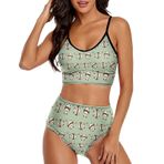 AILLOSA YH-583 Geniş Omuz Askılı Üçgen Bikini Üstü Alçak Bel İki Parça Kadın Bikini Seti