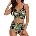 AILLOSA YH-586 Geniş Omuz Askılı Üçgen Bikini Üstü Alçak Bel İki Parça Kadın Bikini Seti