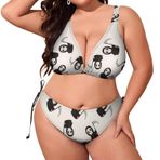 AILLOSA YH-590 Karın Kontrolü İki Parça Büyük Beden Kadın Bikini Seti