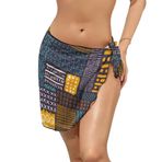 AILLOSA YH-592 Wrap Sarong Beyaz Siyah Kadın Plaj Elbise