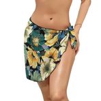 AILLOSA YH-595 Wrap Sarong Beyaz Siyah Kadın Plaj Elbise