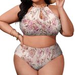 AILLOSA YH-60 Geniş Askılı Orta Bel Büyük Beden Kadın Bikini Seti