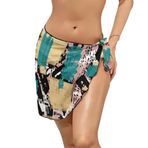AILLOSA YH-601 Wrap Sarong Beyaz Siyah Kadın Plaj Elbise