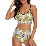 AILLOSA YH-602 Geniş Omuz Askılı Üçgen Bikini Üstü Alçak Bel İki Parça Kadın Bikini Seti