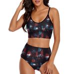 AILLOSA YH-604 Geniş Omuz Askılı Üçgen Bikini Üstü Alçak Bel İki Parça Kadın Bikini Seti