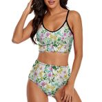 AILLOSA YH-606 Geniş Omuz Askılı Üçgen Bikini Üstü Alçak Bel İki Parça Kadın Bikini Seti