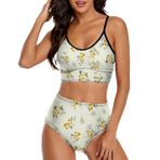 AILLOSA YH-61 Geniş Omuz Askılı Üçgen Bikini Üstü Alçak Bel İki Parça Kadın Bikini Seti