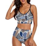 AILLOSA YH-610 Geniş Omuz Askılı Üçgen Bikini Üstü Alçak Bel İki Parça Kadın Bikini Seti