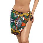AILLOSA YH-622 Wrap Sarong Beyaz Siyah Kadın Plaj Elbise