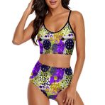AILLOSA YH-625 Geniş Omuz Askılı Üçgen Bikini Üstü Alçak Bel İki Parça Kadın Bikini Seti