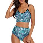 AILLOSA YH-629 Geniş Omuz Askılı Üçgen Bikini Üstü Alçak Bel İki Parça Kadın Bikini Seti