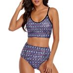 AILLOSA YH-633 Geniş Omuz Askılı Üçgen Bikini Üstü Alçak Bel İki Parça Kadın Bikini Seti