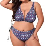 AILLOSA YH-633 Karın Kontrolü İki Parça Büyük Beden Kadın Bikini Seti
