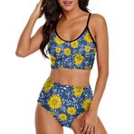 AILLOSA YH-634 Geniş Omuz Askılı Üçgen Bikini Üstü Alçak Bel İki Parça Kadın Bikini Seti