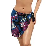 AILLOSA YH-638 Sarong Wrap Beyaz Siyah Kadın Plaj Elbisesi