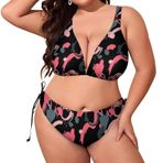 AILLOSA YH-642 Dolgulu İki Parça Büyük Beden Kadın Bikini Seti