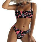 AILLOSA YH-642 Karın Kontrolü Desenli Kadın Bikini Seti