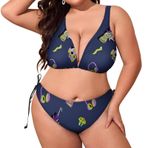 AILLOSA YH-643 Dolgulu İki Parça Büyük Beden Kadın Bikini Seti