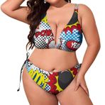 AILLOSA YH-652 Dolgulu İki Parça Büyük Beden Kadın Bikini Seti