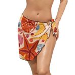 AILLOSA YH-663 Wrap Sarong Beyaz Siyah Kadın Plaj Elbise