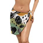 AILLOSA YH-669 Wrap Sarong Beyaz Siyah Kadın Plaj Elbise
