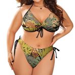 AILLOSA YH-67 Karın Kontrolü İki Parça Büyük Beden Kadın Bikini Seti