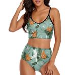 AILLOSA YH-678 Geniş Omuz Askılı Üçgen Bikini Üstü Alçak Bel İki Parça Kadın Bikini Seti