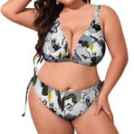 AILLOSA YH-686 Dolgulu İki Parça Büyük Beden Kadın Bikini Seti