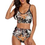 AILLOSA YH-687 Geniş Omuz Askılı Üçgen Bikini Üstü Alçak Bel İki Parça Kadın Bikini Seti