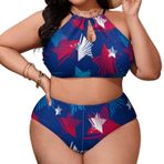 AILLOSA YH-691 Büyük Beden Geniş Askılı Orta Bel Büyük Beden Kadın Bikini Seti