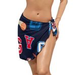 AILLOSA YH-693 Wrap Sarong Beyaz Siyah Kadın Plaj Elbise