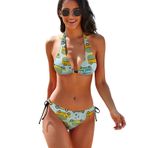 AILLOSA YH-698 İki Parçalı Çiçek Desenli Bikini Mayo Modası Kadın Bikini Seti