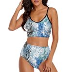 AILLOSA YH-70 Geniş Omuz Askılı Üçgen Bikini Üstü Alçak Bel İki Parça Kadın Bikini Seti