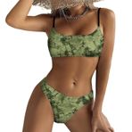 AILLOSA YH-72 Karın Kontrolü Desenli Kadın Bikini Seti