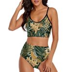 AILLOSA YH-91 Geniş Omuz Askılı Üçgen Bikini Üstü Alçak Bel İki Parça Kadın Bikini Seti