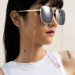 Aimimier Bohem inci Sunglass zincir gözlük kolye kordon kolye şık gözlük askısı zincir askı kadınlar için, Altın, 78.5cm/34.2inch