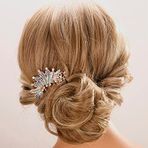 Aimimier Tavuskuşu Kristal Saç Yan Taraklar Vintage Yapay Elmas Uzun Diş Saç Tokası Süs Çiçek Tarakları Gelin Düğün Kadınlar ve Kızlar için Saç Aksesuarları (Mavi)