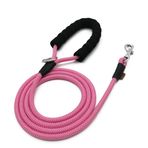 Aiminto Köpek Tasması, Örgülü Halat Çekiş - Küçük/Orta Köpekler için Yürüyüş Eğitim Kurşun (1/3") - 6FT, Pembe)