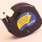 AIMO Krt-Muadil 91202 Sarı Üzerine Siyah Plastik 4 m 12 mm Şerit Etiket