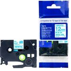 AIMO Krt-Muadil AZE-233 TZE-233 Beyaz Üzerine Mavi Lamina 8 m 12 mm Şerit Etiket