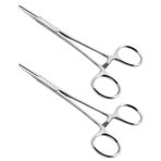 Ainiv 2 adet piercing pense balıkçılık forseps, kendinden kilitlemeli hemostat forseps, balıkçılık kancadan çıkarma ve piercing sökücü alet, paslanmaz çelik piercing kelepçesi, evcil hayvan bakım