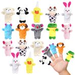 Ainiv 20 adet parmak kuklası, bebek hediyesi, çocuk doğum günü, parmak pelüş oyuncak seti, erkek ve kız çocukları için hediye, Noel, paskalya ve çocuk partisi için, çocuklar için küçük hediye