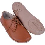 Aintap Bayan Taba Oxford Stil Barefoot Ayakkabı, Taraklı Ayakkabı, 100% El Yapımı ve Napa Deri