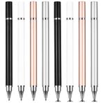 AIOUHMYM Tablet kalemi, 8 adet dokunmatik ekran kalemi, 2'si 1 arada disk uçlu Stylus kalem, tükenmez kalemli, tüm cep telefonları/tabletler, iPhone/iPad/Samsung/Lenovo/Xiaomi/Android/Huawei vb. için