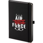 Air Force Not Defteri 13X21 cm Pilot - Havacı - Uçak Tutkunu Hediye - Siyah - Çizgili