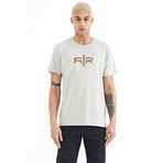 Air Jones 88206 Gri Melanj Yazı Baskılı O Yaka Standart Kalıp Erkek T-shirt