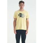 Air Jones 88218 Sarı Baskı Detaylı O Yaka Standart Kalıp Erkek T-shirt