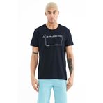 Air Jones 88228 Lacivert Yazı Baskılı Standart Kalıp O Yaka Erkek T-shirt